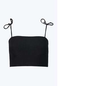NEW ANIELA PARYS ona longline ribbed bikini top in black